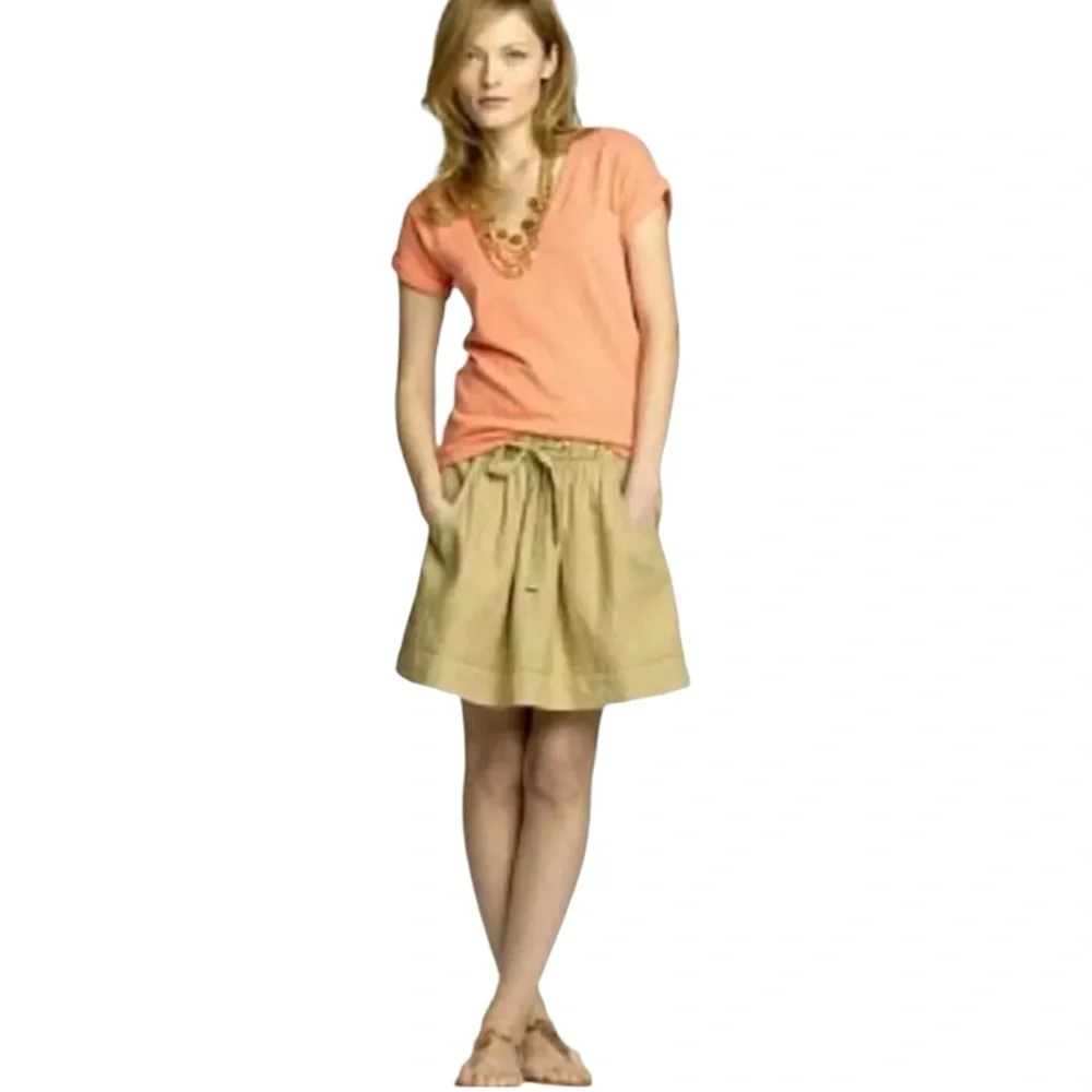 J CREW | MONTEREY LINEN DRAWSTRING MINI SKIRT LIKE NEW POCKETS | SIZE 4